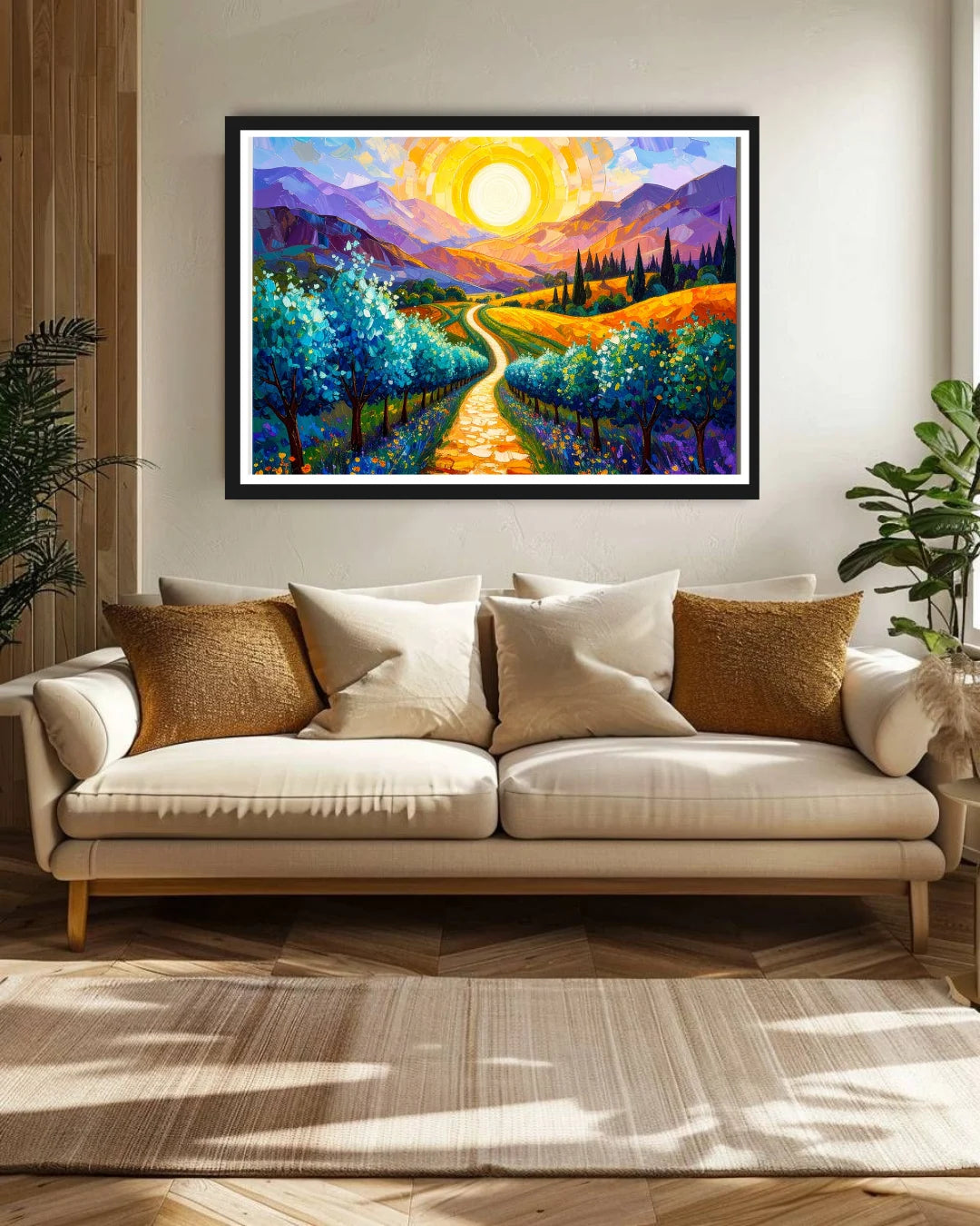 Abstract Sunset Hills Landscape - Wall Art Canvas