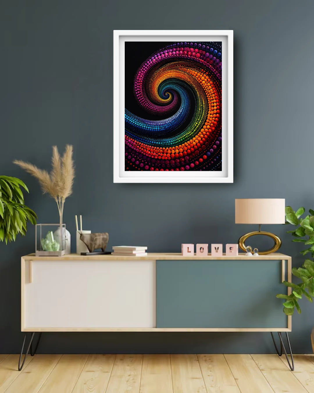 Colorful Spiral Abstract Art - Wall Art Canvas