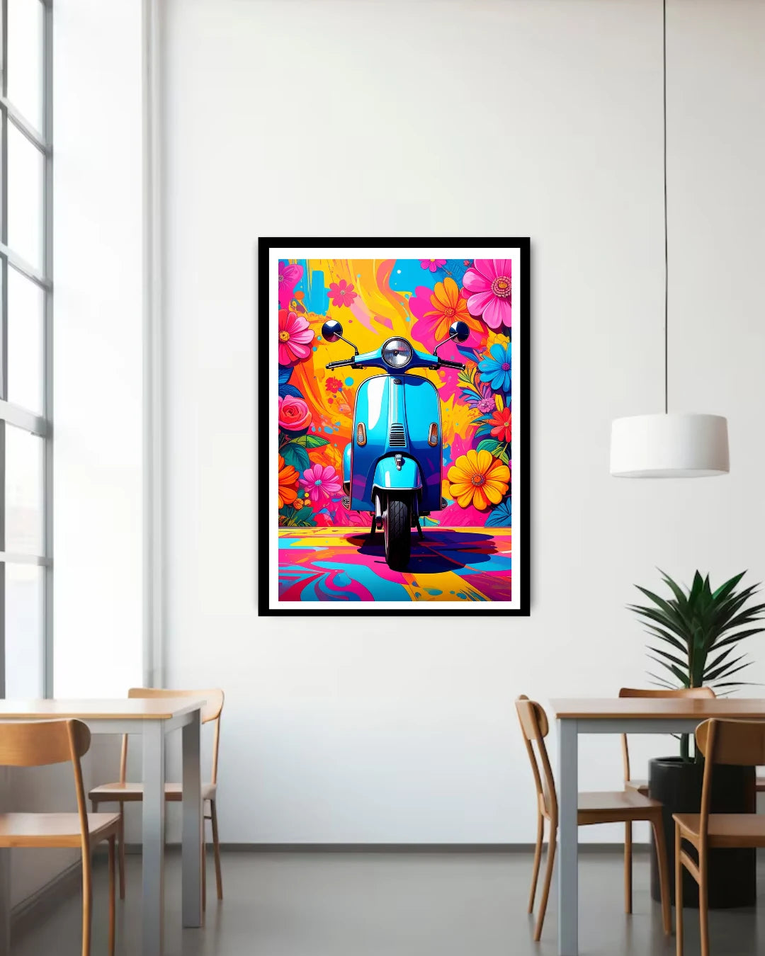 Colorful Scooter Pop Art - Wall Art Canvas