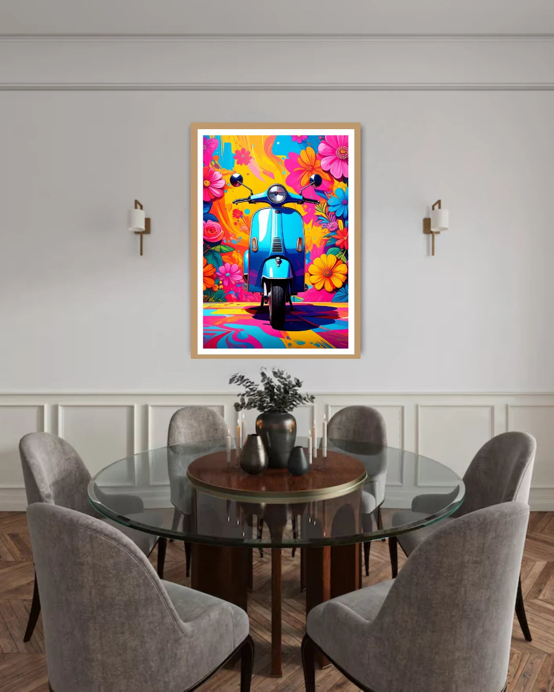 Colorful Scooter Pop Art - Wall Art Canvas