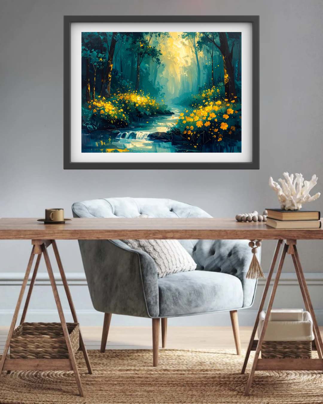 Abstract Forest Stream - Wall Art Canvas WallArtVibes