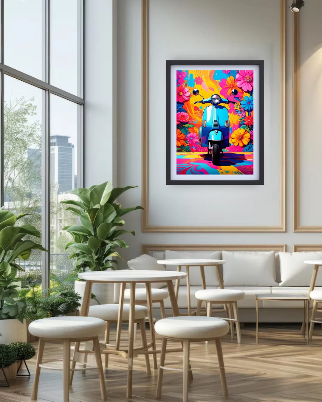 Colorful Scooter Pop Art - Wall Art Canvas