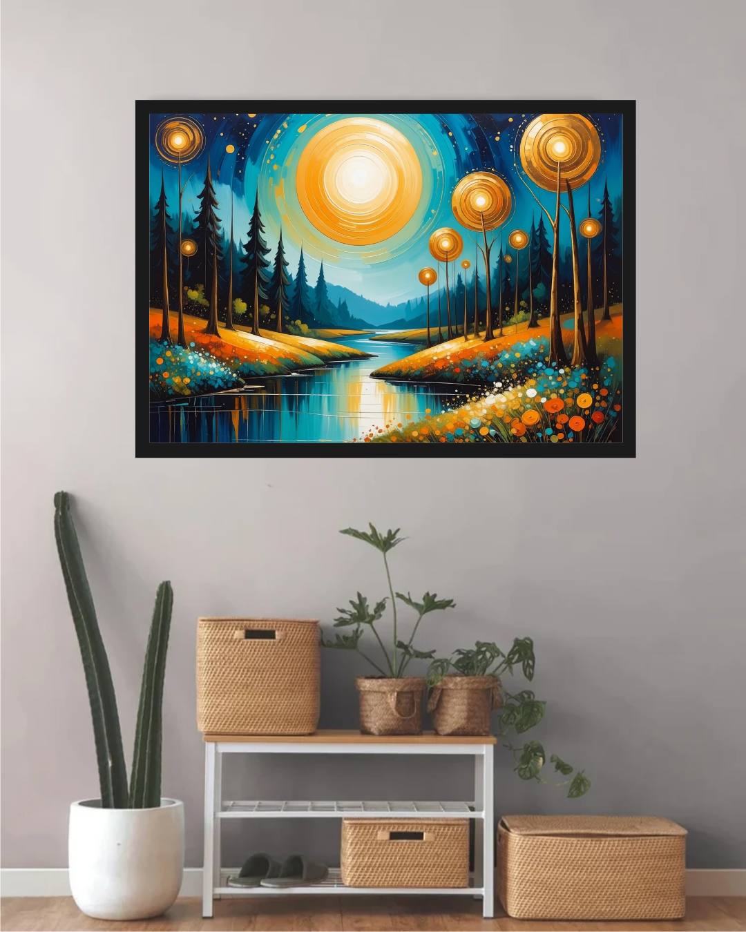 Abstract Night Landscape - Wall Art Canvas WallArtVibes