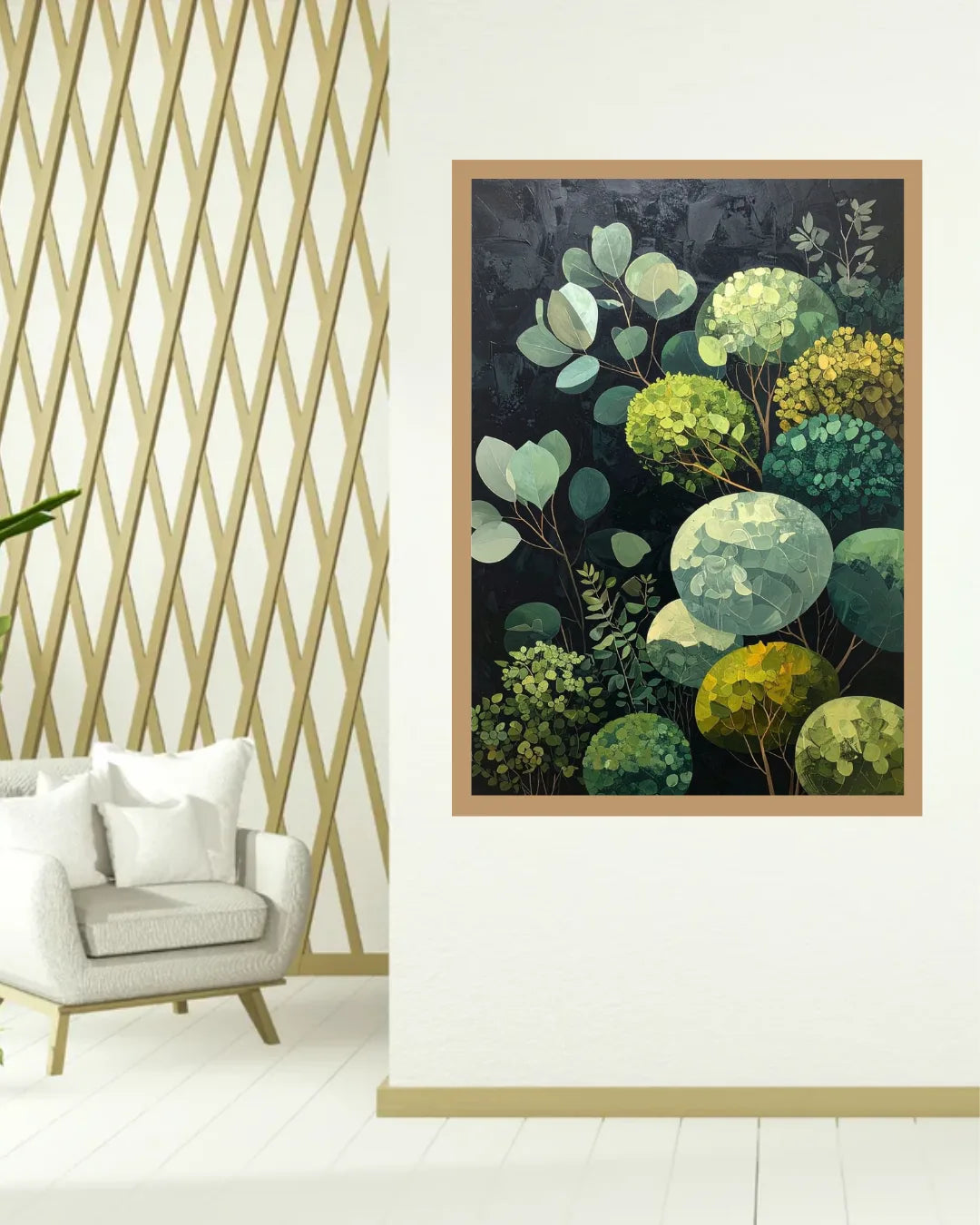 Abstract Green Botanical Leaves – Wall Art Canvas