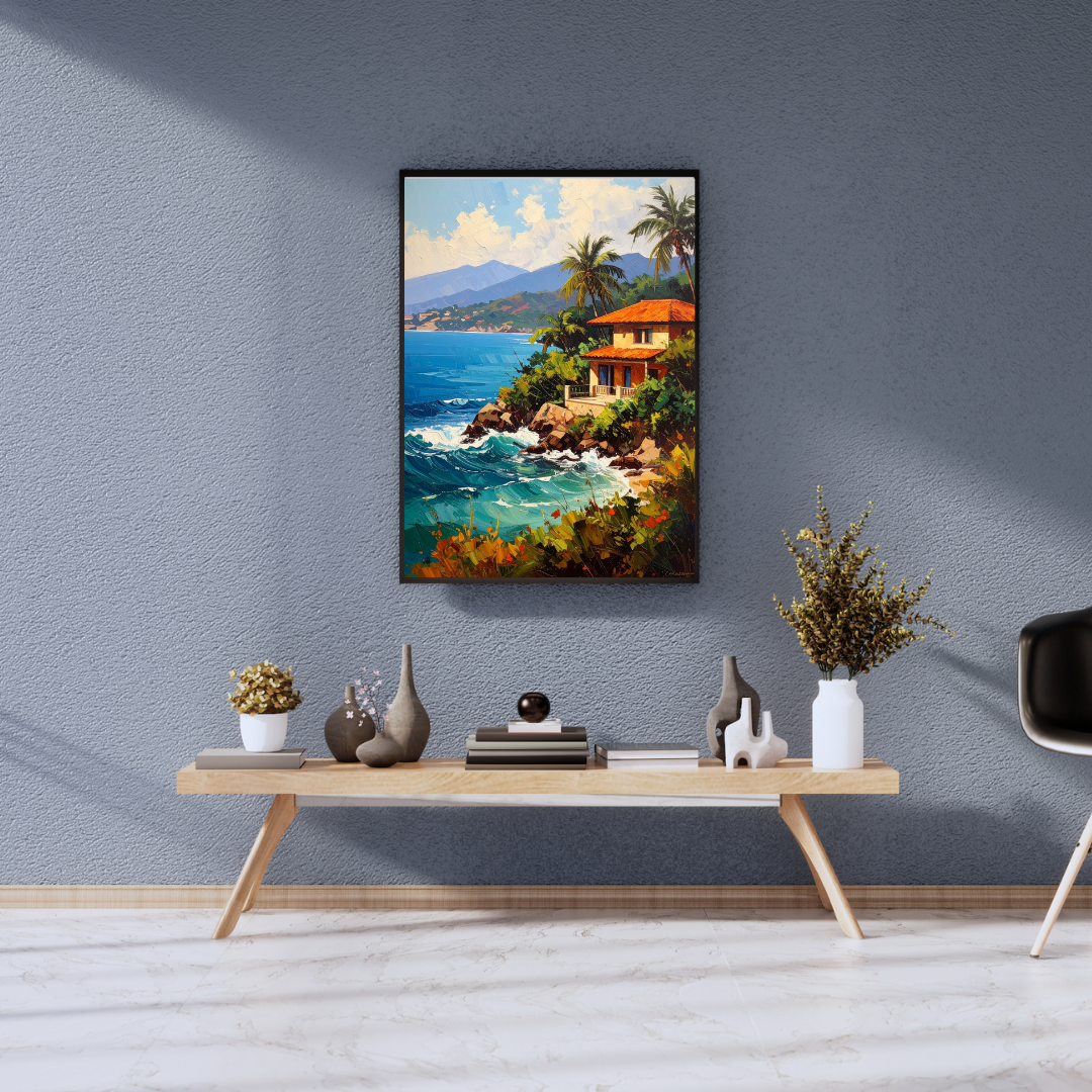 The Cliffside Hideaway Wall Art Paintings