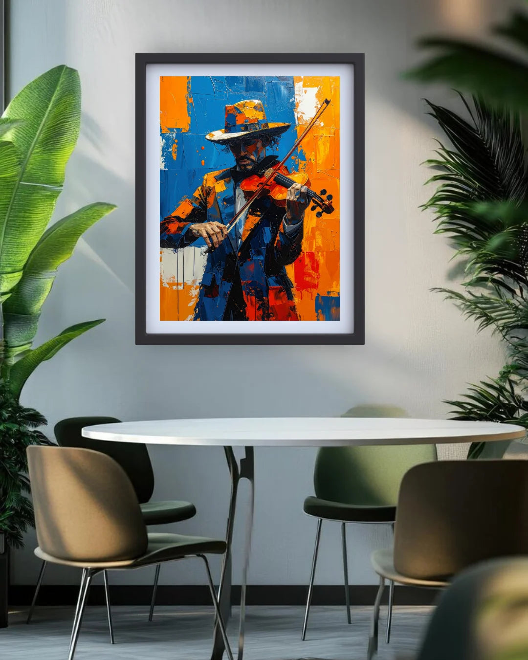 Abstract Violin Player Art - Wall Art Canvas