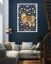 Spiritual Calm : Cow & Calf Scene - Wall Art Canvas WallArtVibes