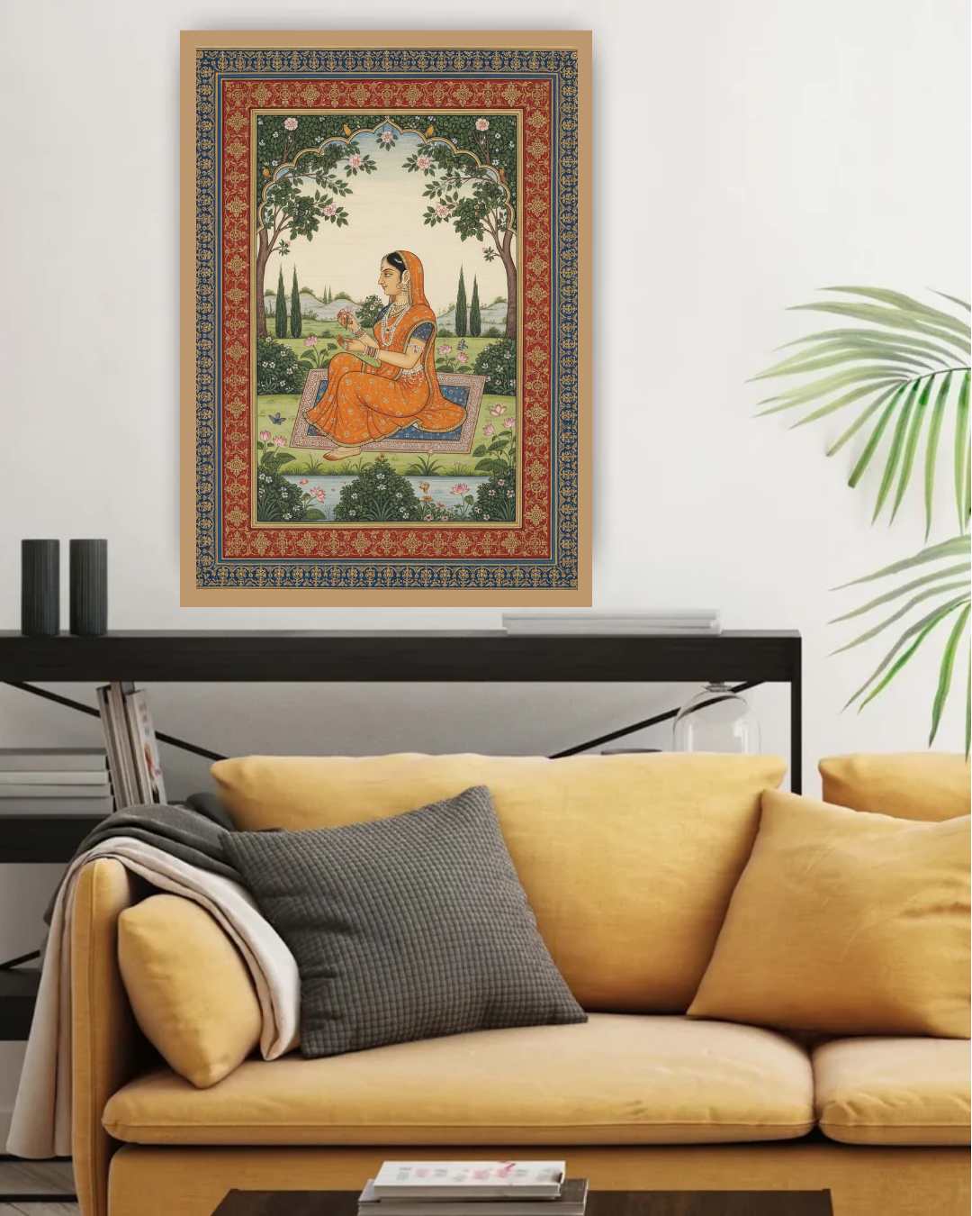 A Rajput Princess in Solitude - Wall Art Canvas WallArtVibes