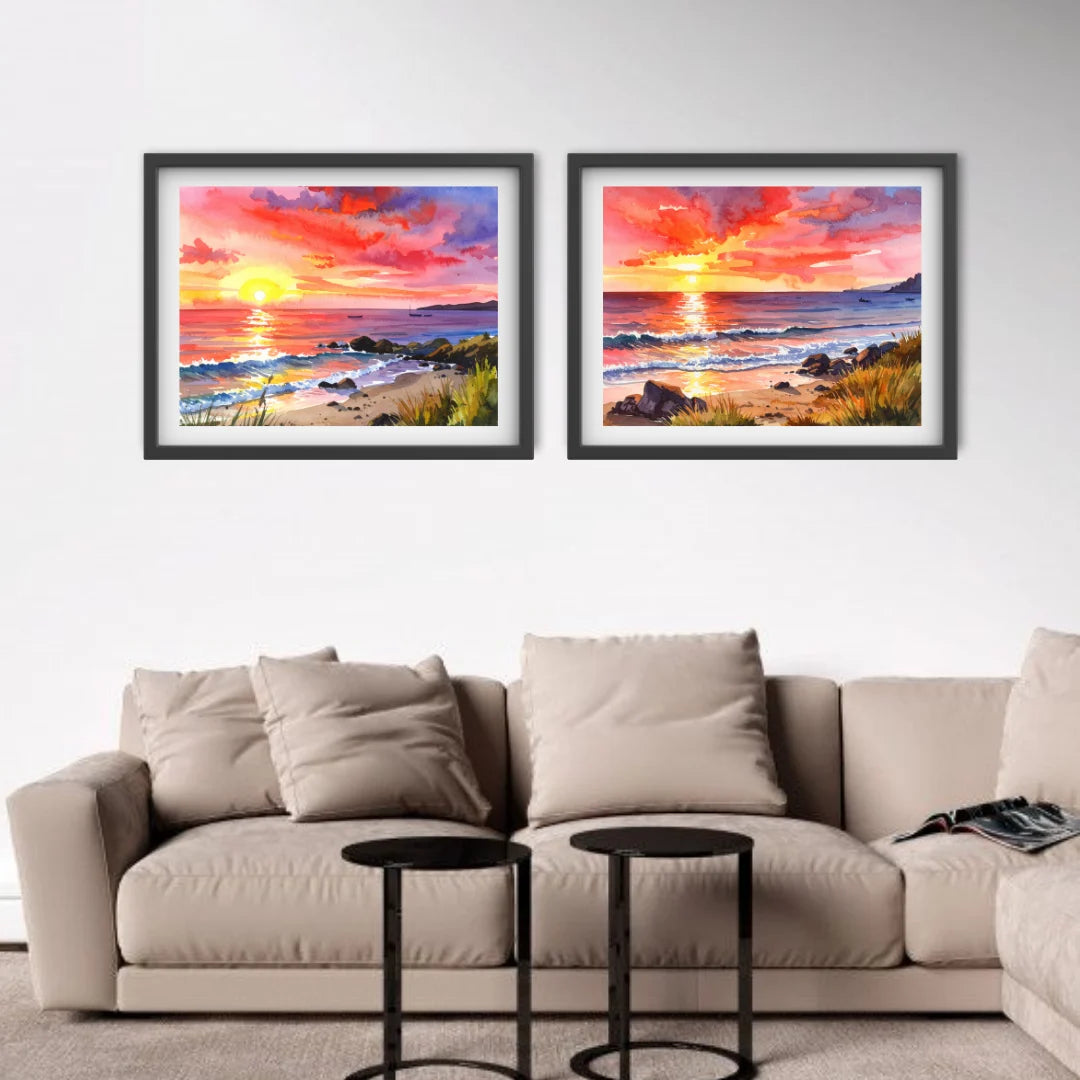 Seaside Ember - Set Of 2 - Wall Art Canvas