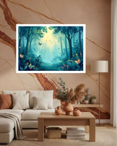 Enchanted Forest: Magical Canvas Wall Art with Butterflies and Fireflies WallArtVibes