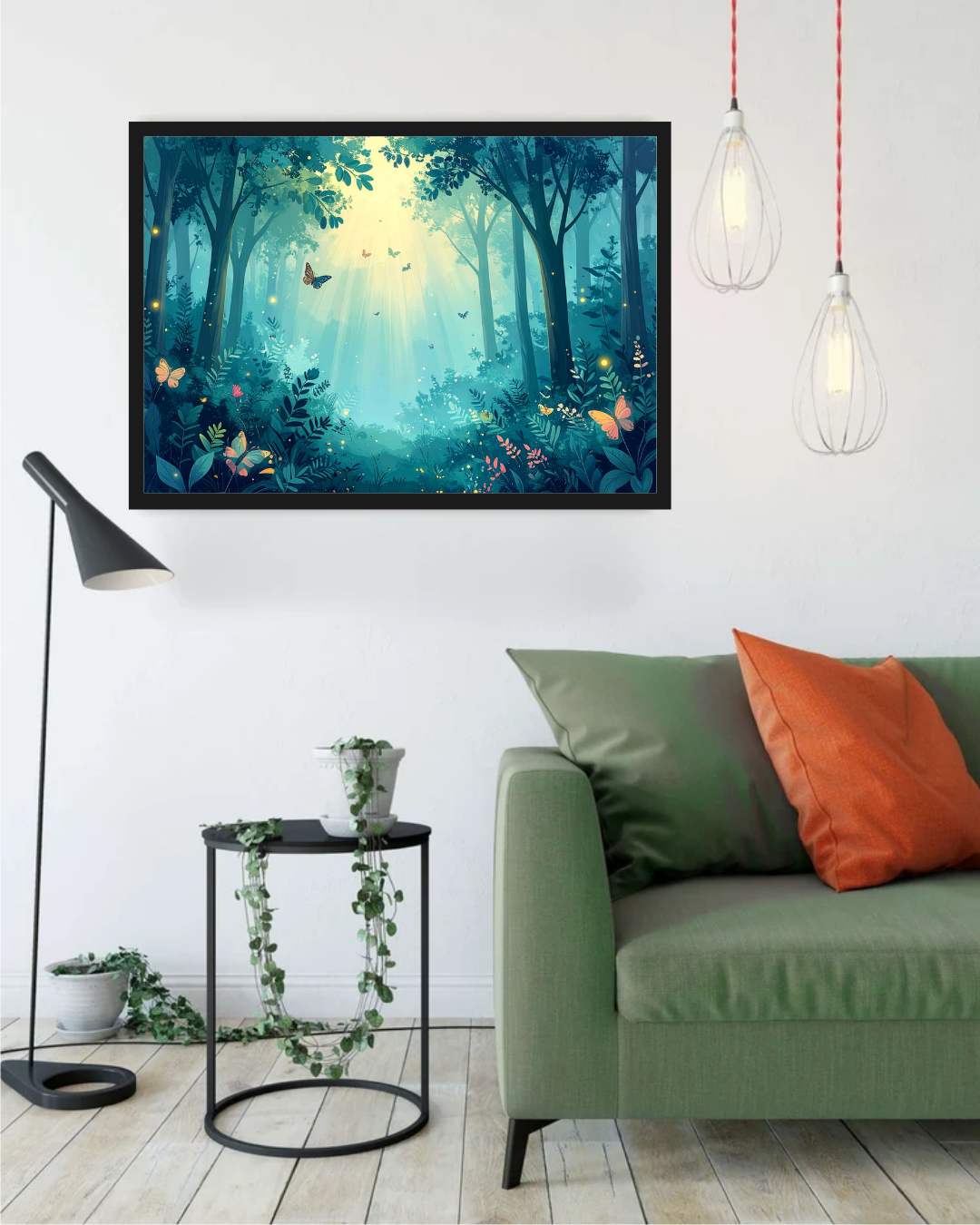 Enchanted Forest: Magical Canvas Wall Art with Butterflies and Fireflies WallArtVibes