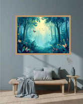 Enchanted Forest: Magical Canvas Wall Art with Butterflies and Fireflies WallArtVibes