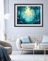 Enchanted Forest: Magical Canvas Wall Art with Butterflies and Fireflies WallArtVibes