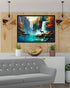 Emerald Waterfall Modern Landscape - Wall Art Canvas WallArtVibes