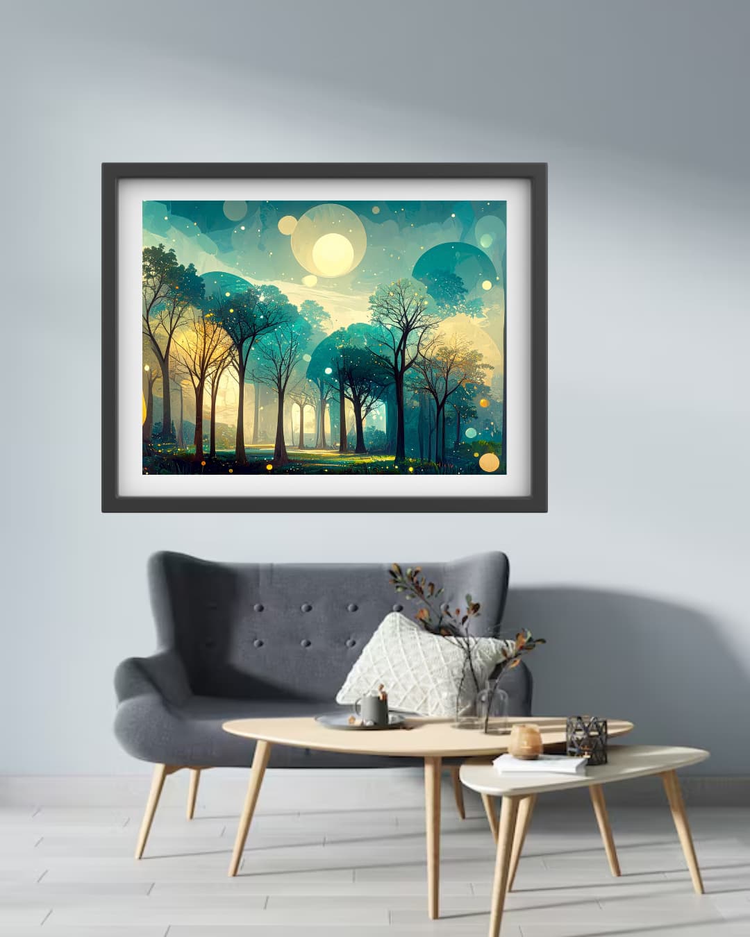 Moonlit Forest Modern - Wall Art Canvas WallArtVibes