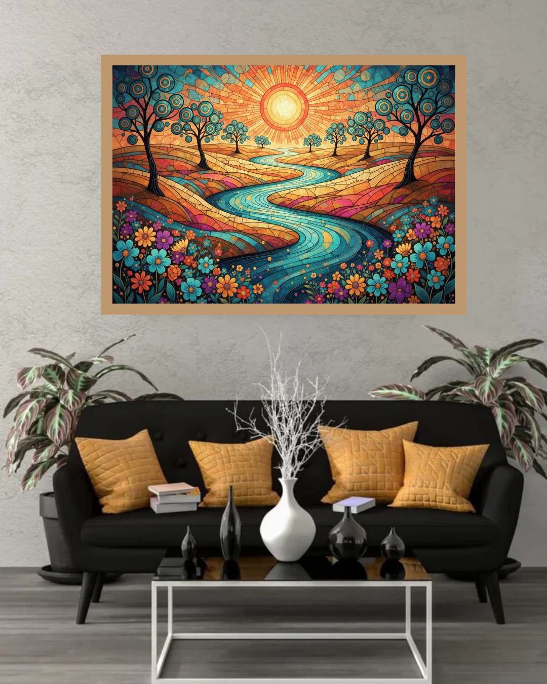 Radiant River Valley Modern - Wall Art Canvas WallArtVibes