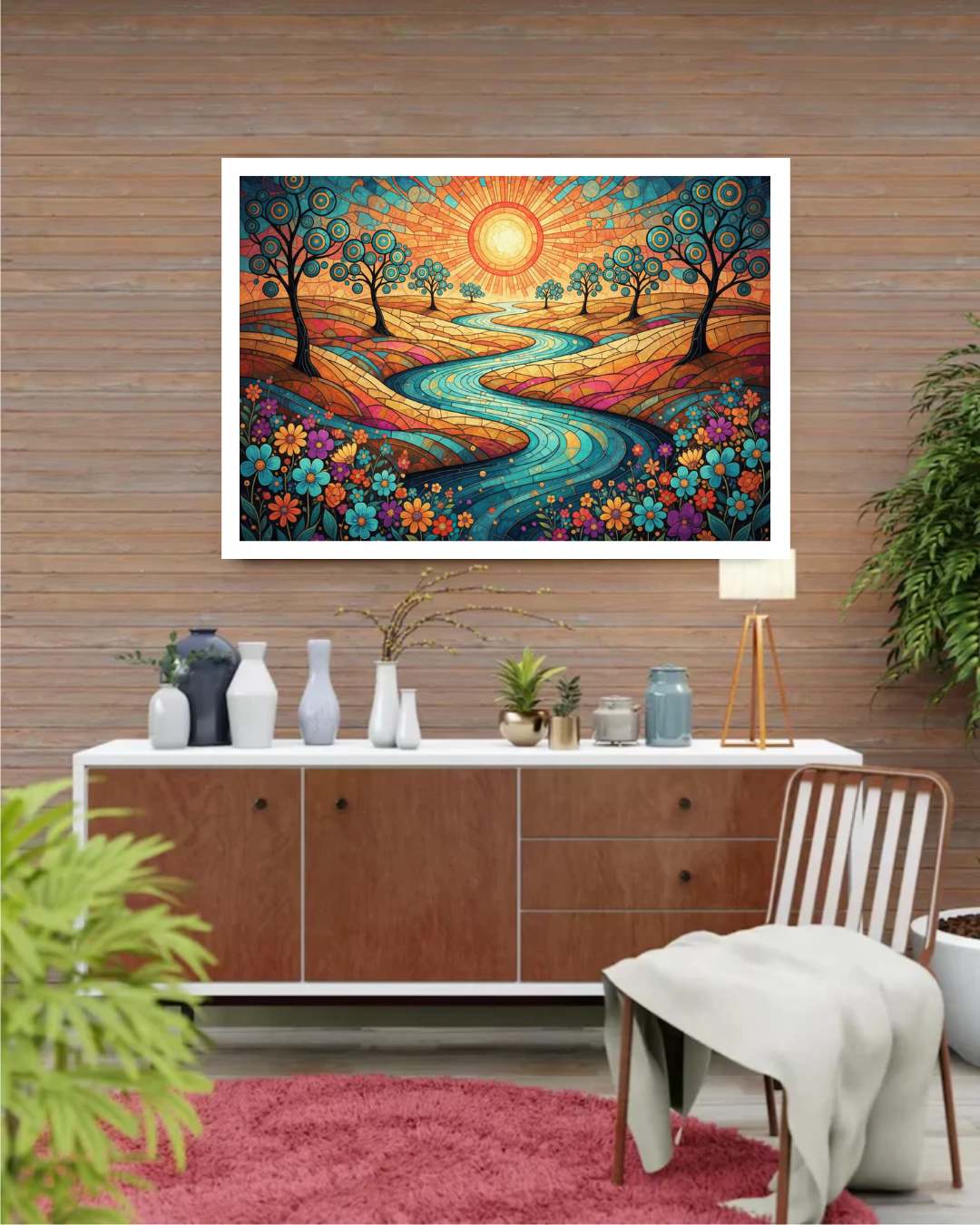 Radiant River Valley Modern - Wall Art Canvas WallArtVibes