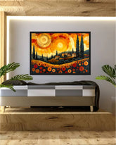 Golden City Sunset Modern - Wall Art Canvas WallArtVibes
