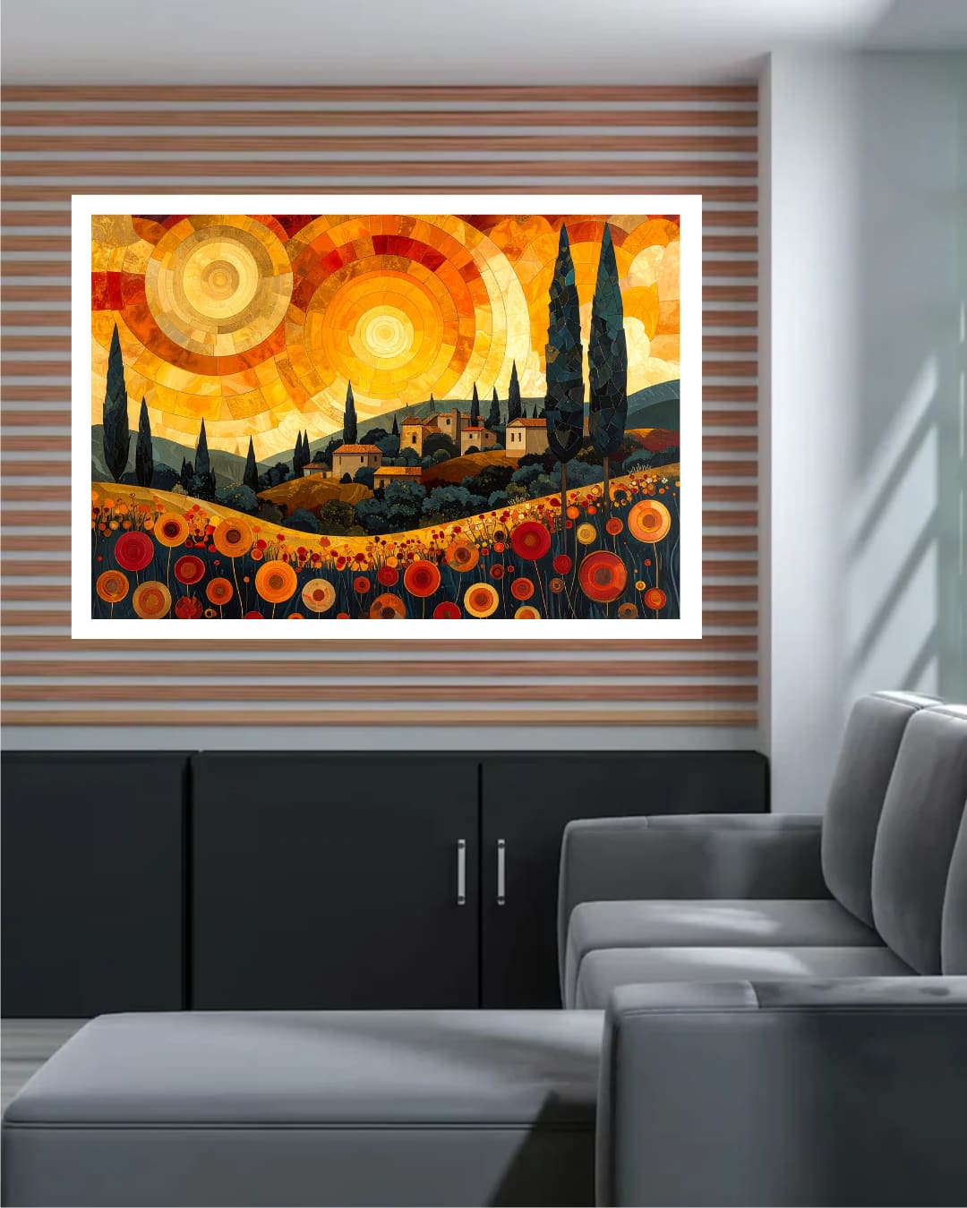 Golden City Sunset Modern - Wall Art Canvas WallArtVibes