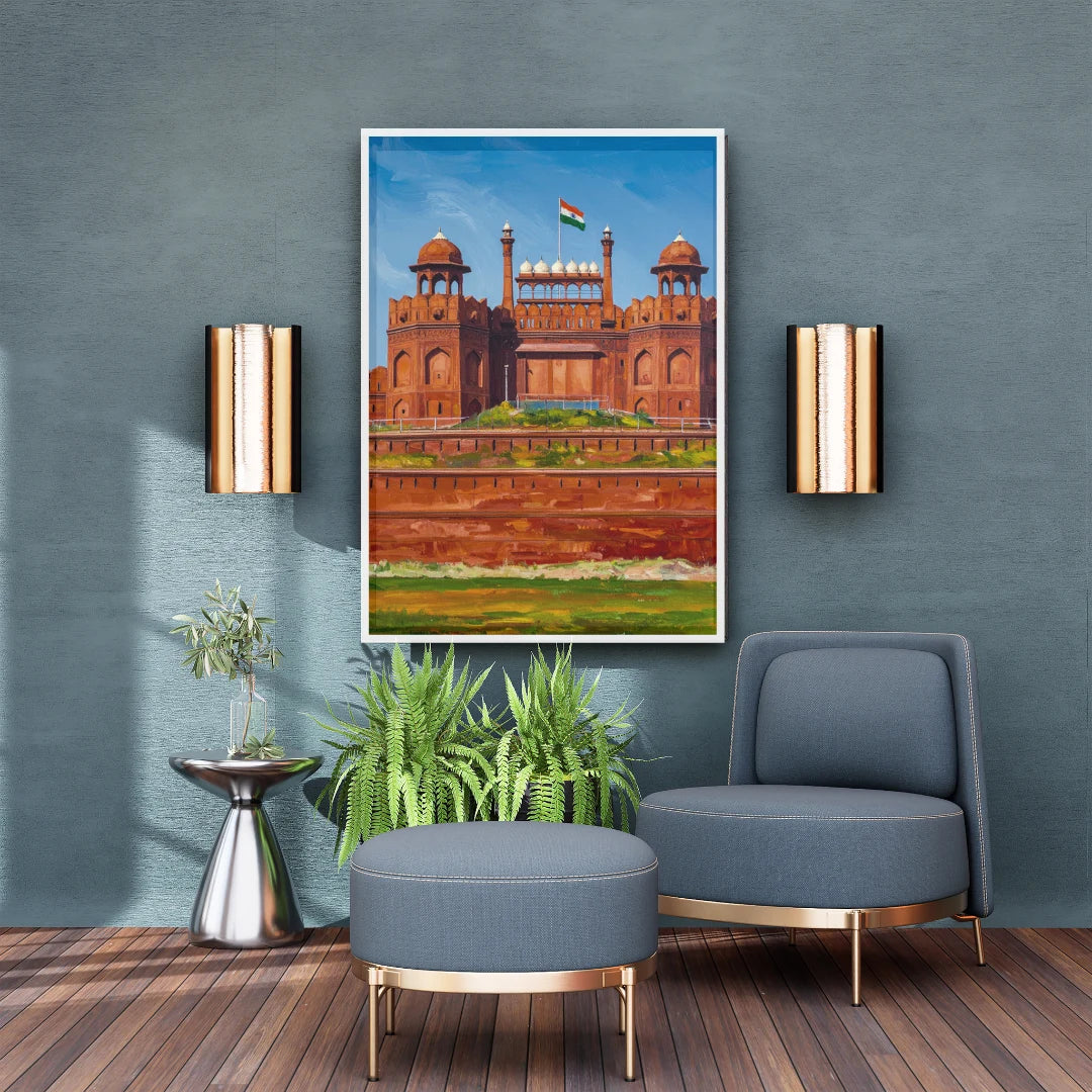 Red Fort Delhi canvas painting wall art
