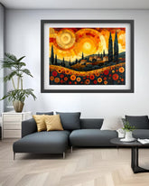 Golden City Sunset Modern - Wall Art Canvas WallArtVibes