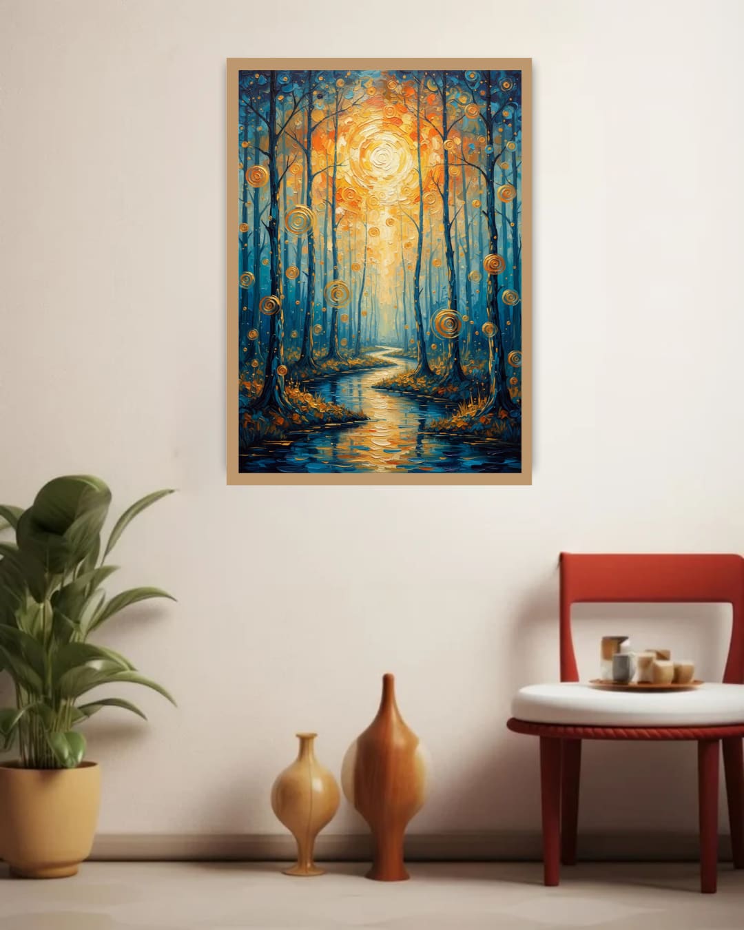 Sunlit Woodland Modern - Wall Art Canvas WallArtVibes