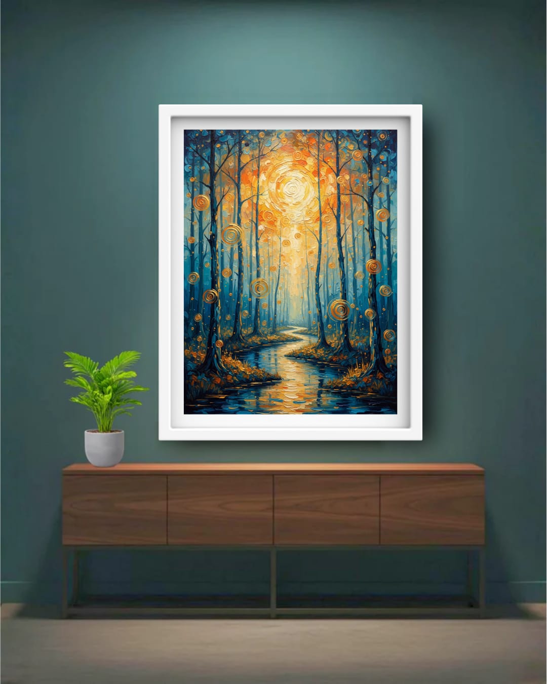 Sunlit Woodland Modern - Wall Art Canvas WallArtVibes