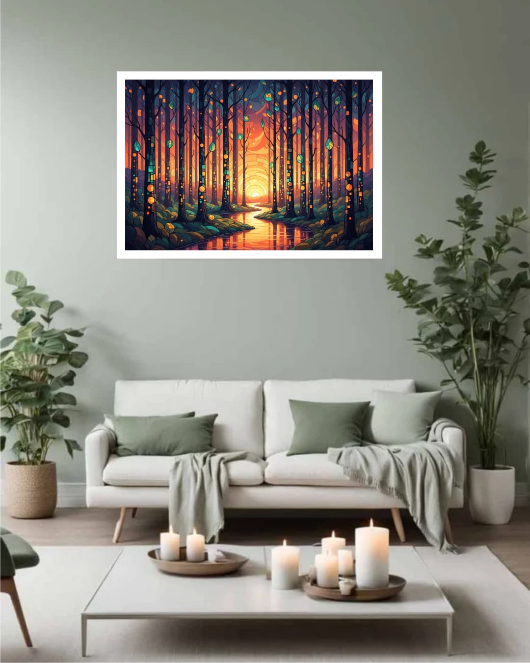 Golden Forest Path Modern - Wall Art Canvas WallArtVibes
