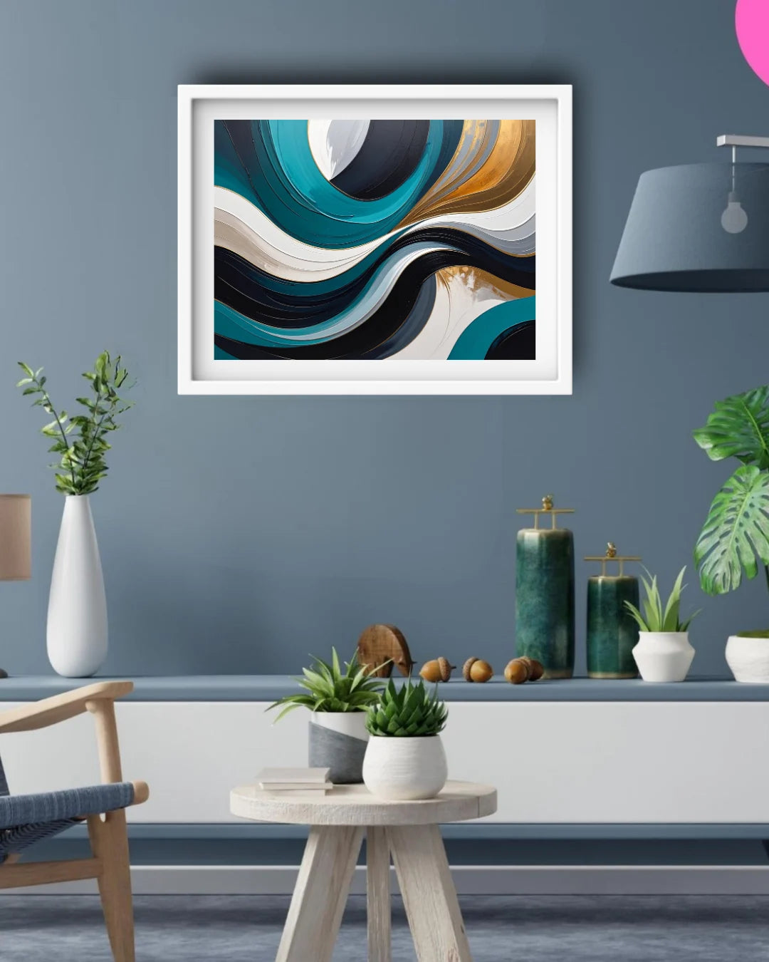 Teal &amp; Gold Flow – Wall Art Canvas
