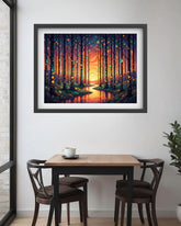 Golden Forest Path Modern - Wall Art Canvas WallArtVibes