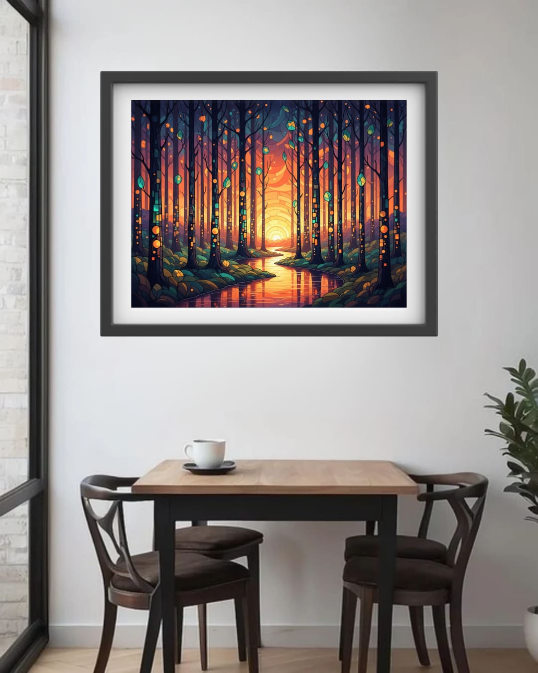 Golden Forest Path Modern - Wall Art Canvas WallArtVibes