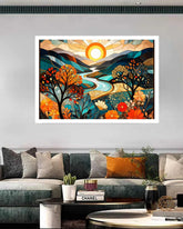 Sunrise Valley Modern Landscape - Wall Art Canvas WallArtVibes