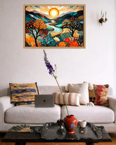 Sunrise Valley Modern Landscape - Wall Art Canvas WallArtVibes