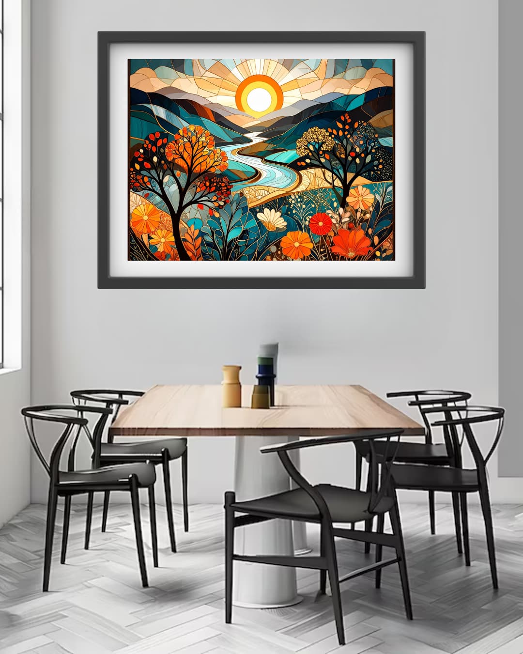 Sunrise Valley Modern Landscape - Wall Art Canvas WallArtVibes