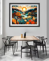 Sunrise Valley Modern Landscape - Wall Art Canvas WallArtVibes