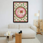 Blessed Kamdhenu Cow – Royal Pink Aura Wall Art Canvas WallArtVibes