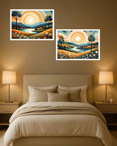 Calm Modern Landscape Set of 2 - Wall Art Canvas WallArtVibes