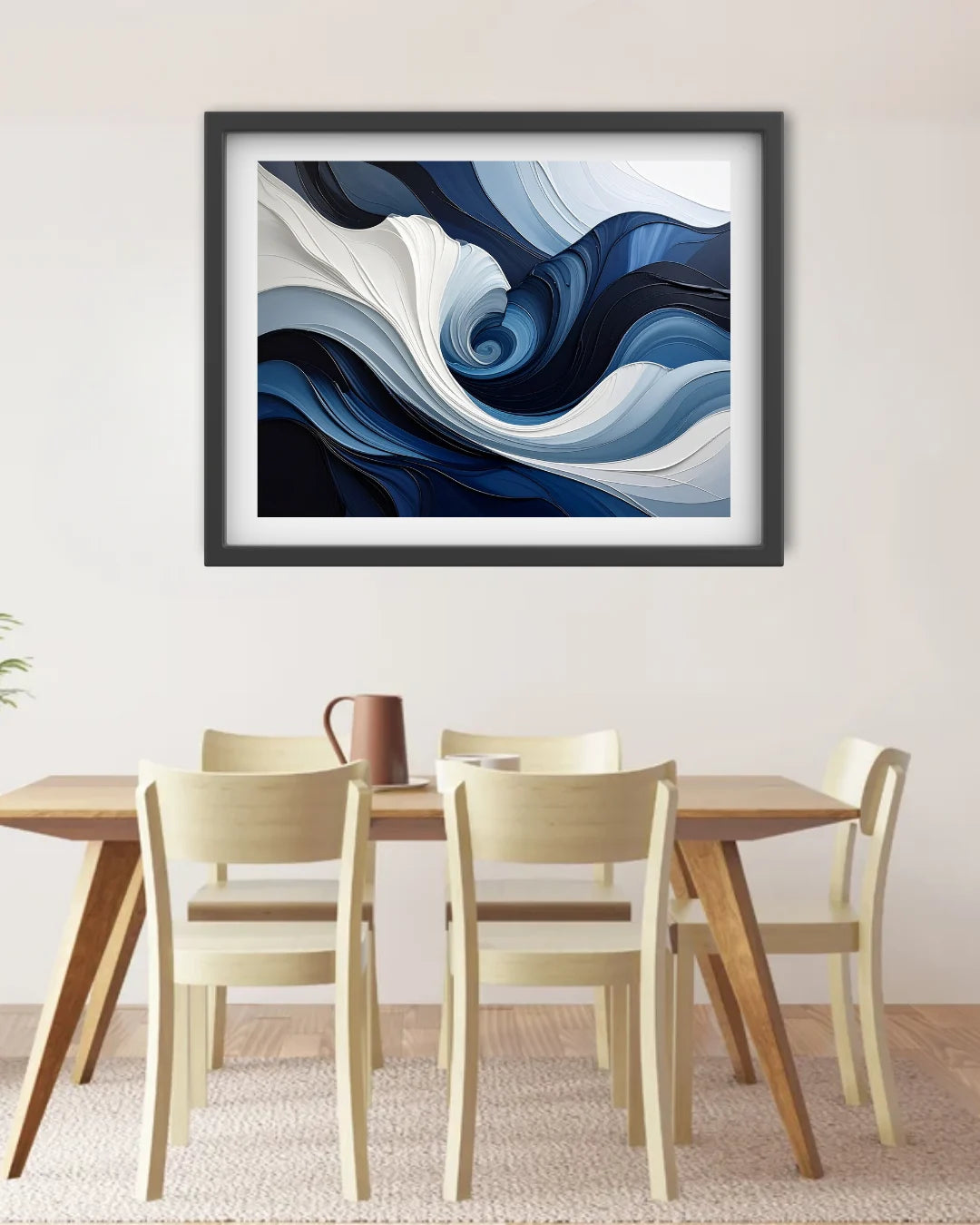Blue White Ocean Swirl – Wall Art Canvas