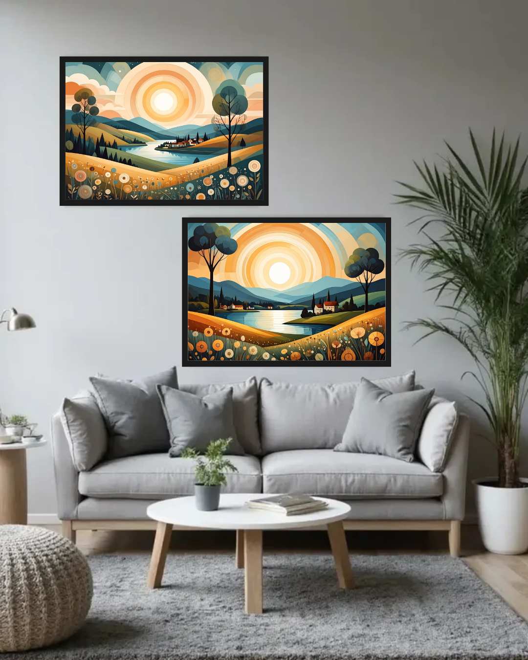 Calm Modern Landscape Set of 2 - Wall Art Canvas WallArtVibes