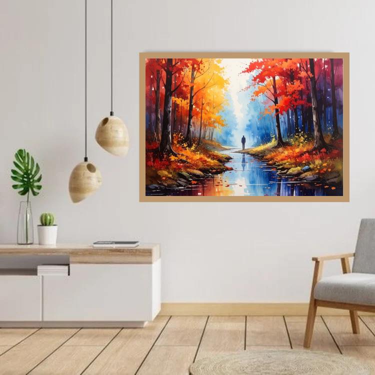 Autumn Forest Path Watercolor - Wall Art Canvas WallArtVibes
