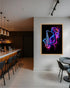 Neon Saxophone Girl Jazz Music Wall Art Painting WallArtVibes