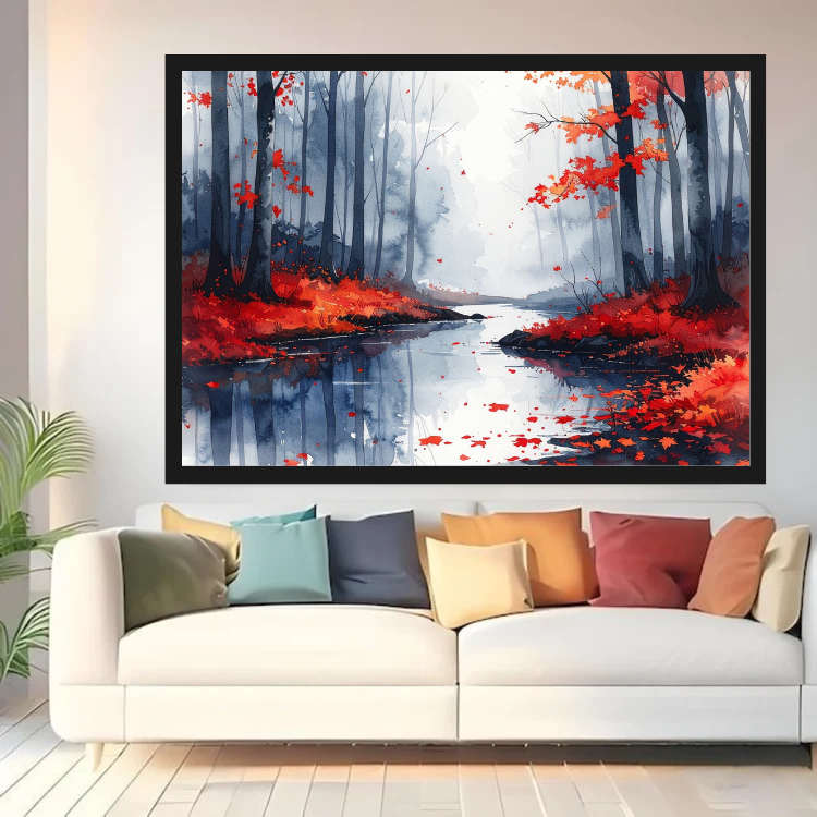 A Reflections of Autumn Calm - Wall Art Canvas WallArtVibes