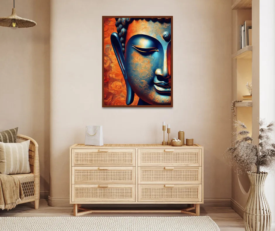 Ethereal Calm: Buddha in Flames