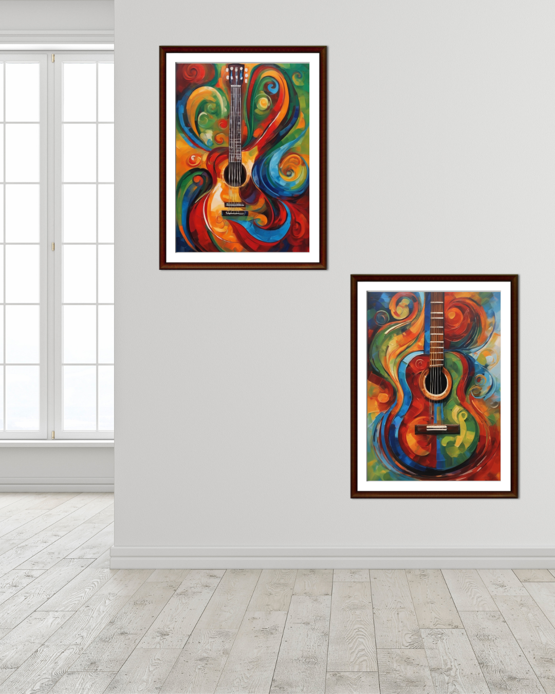 Abstract Guitar Art - Colorful Musical Canvas Artwork