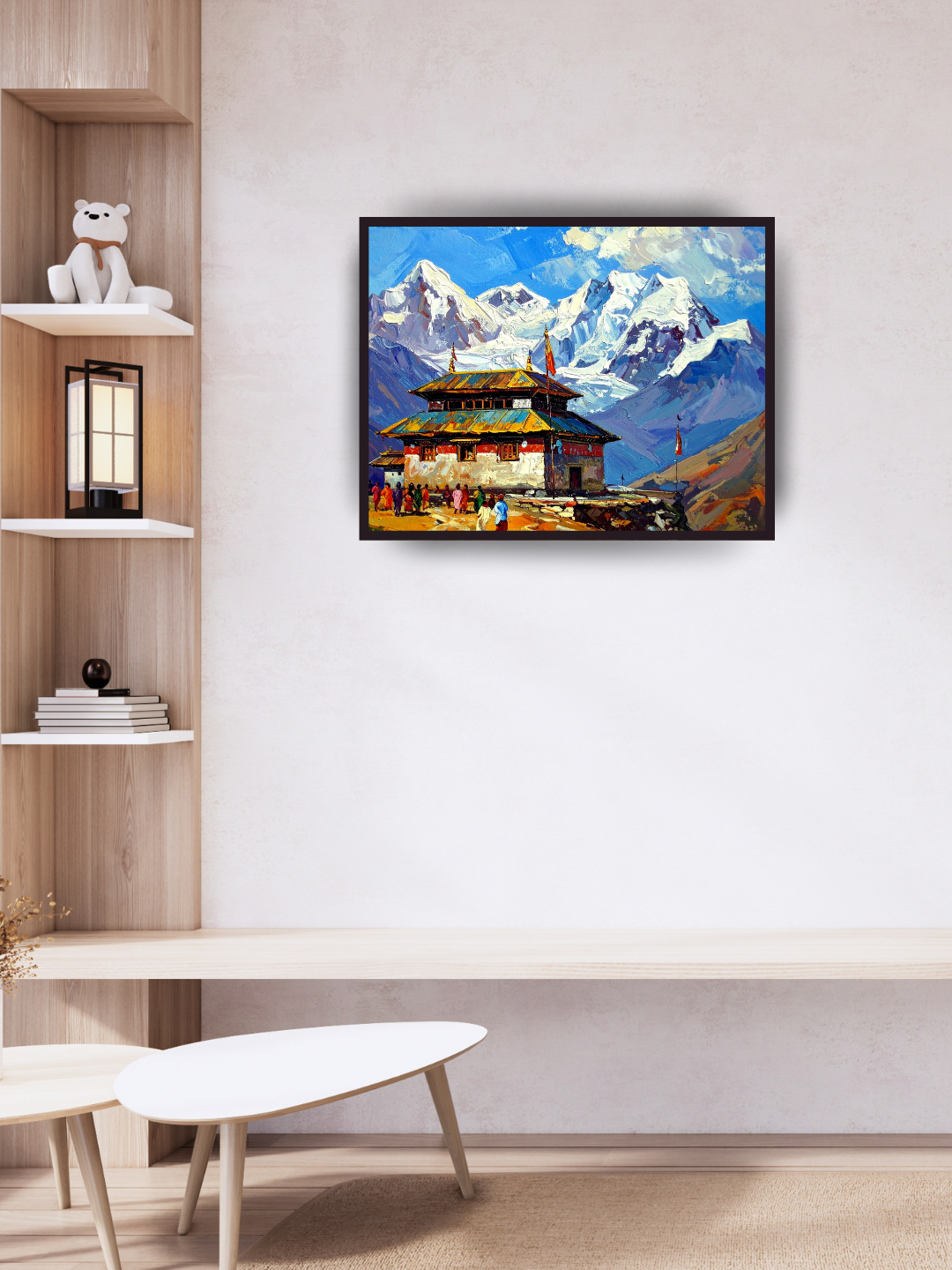 Himalayan Mountain Temple Canvas - Sacred Architecture Wall Art