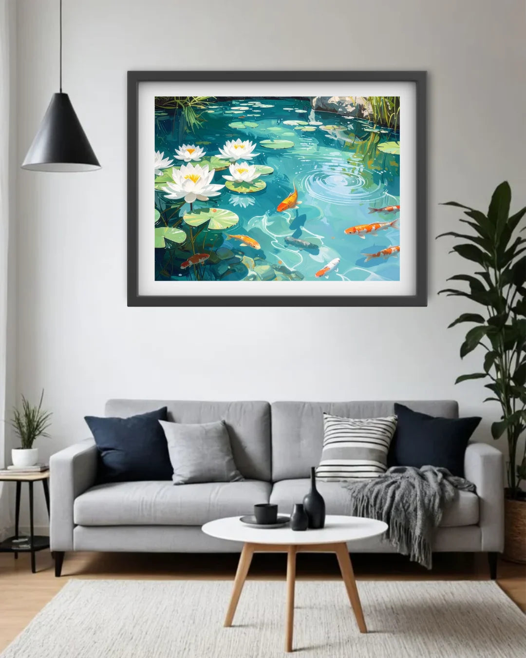 Lotus Pond with Koi Fish – Wall Art Canvas