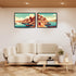 Indian riverside ghat canvas wall art set of two
