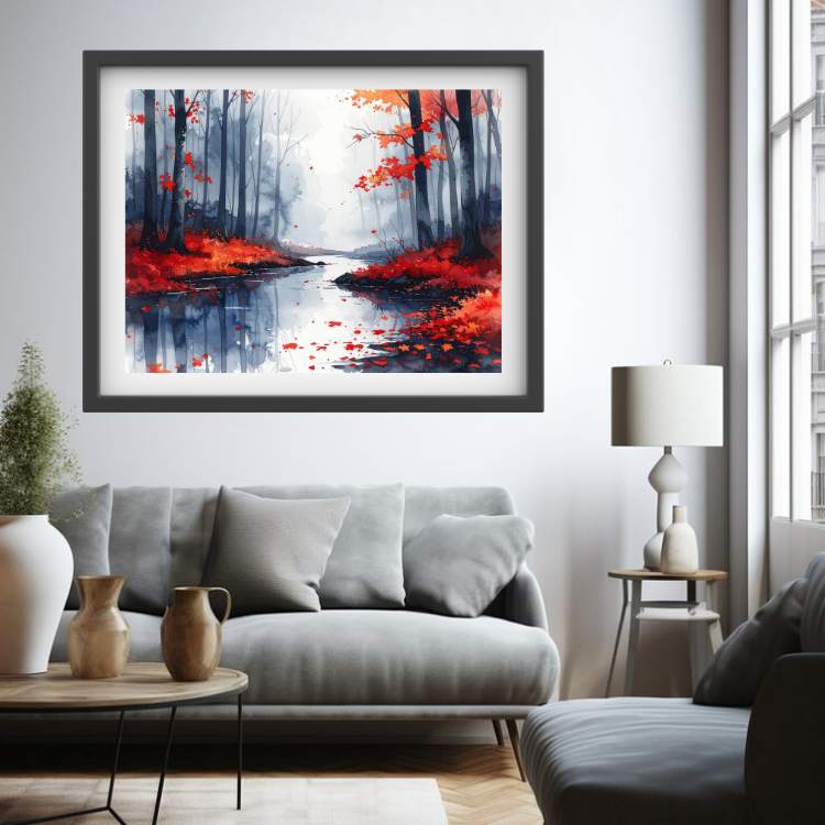 A Reflections of Autumn Calm - Wall Art Canvas WallArtVibes