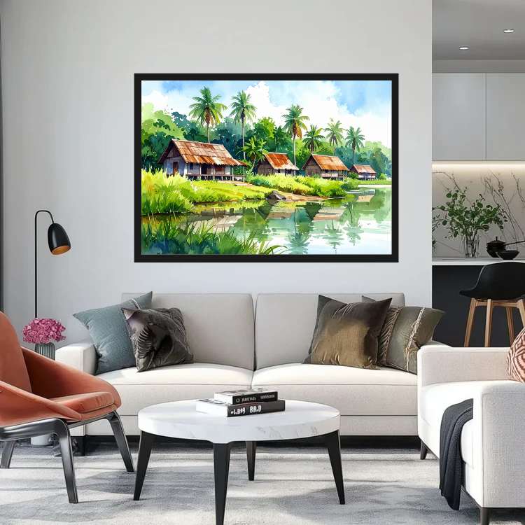 The Reflections of Rural Serenity - Wall Art Canvas WallArtVibes