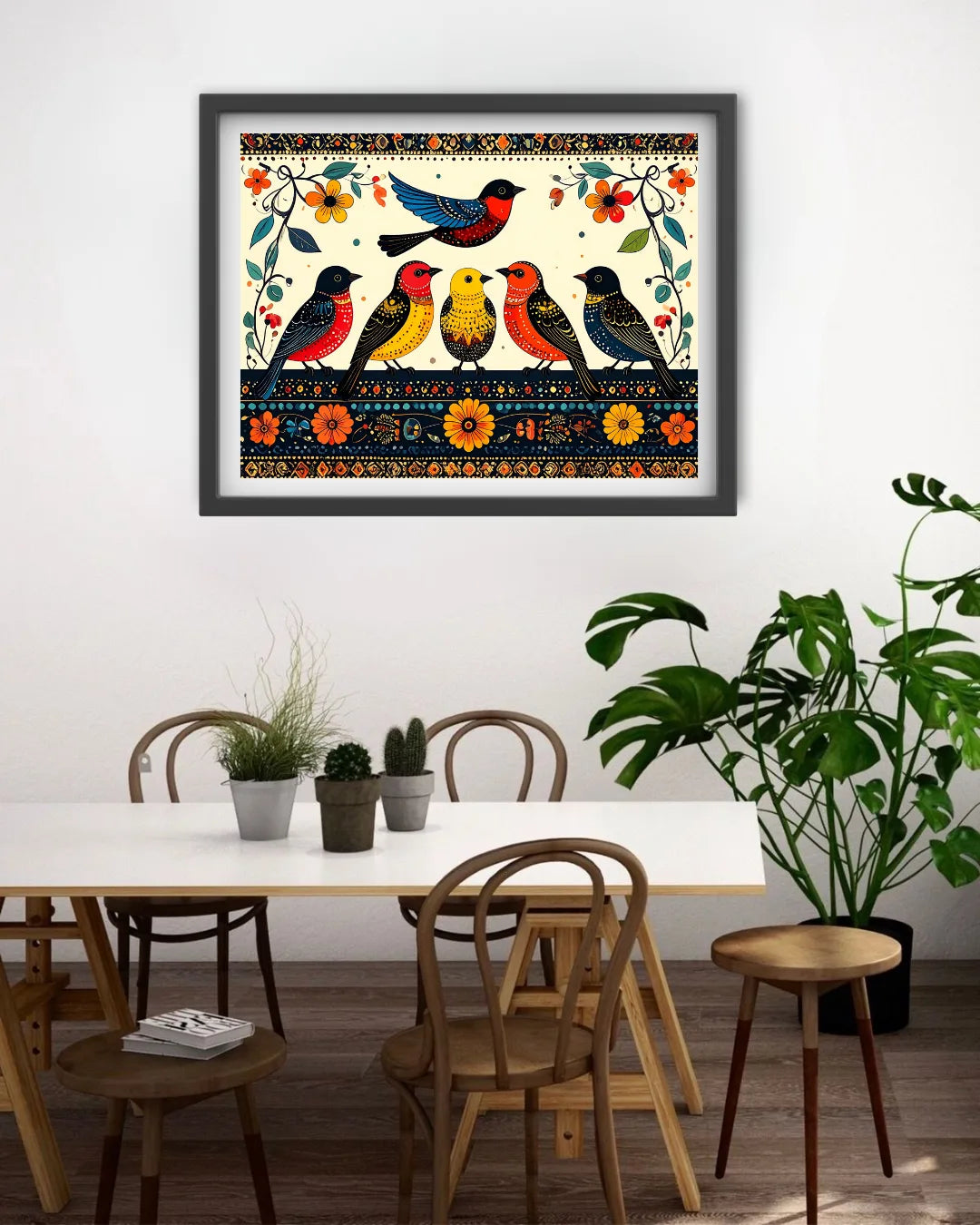 Indian Folk Bird Art - Wall Art Canvas